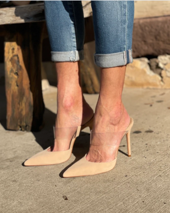 Sionne Suede and Vinyl Mule