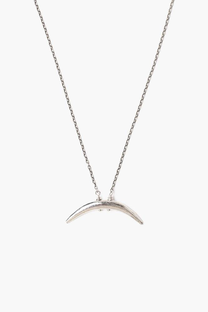Silver Petite Horn Necklace