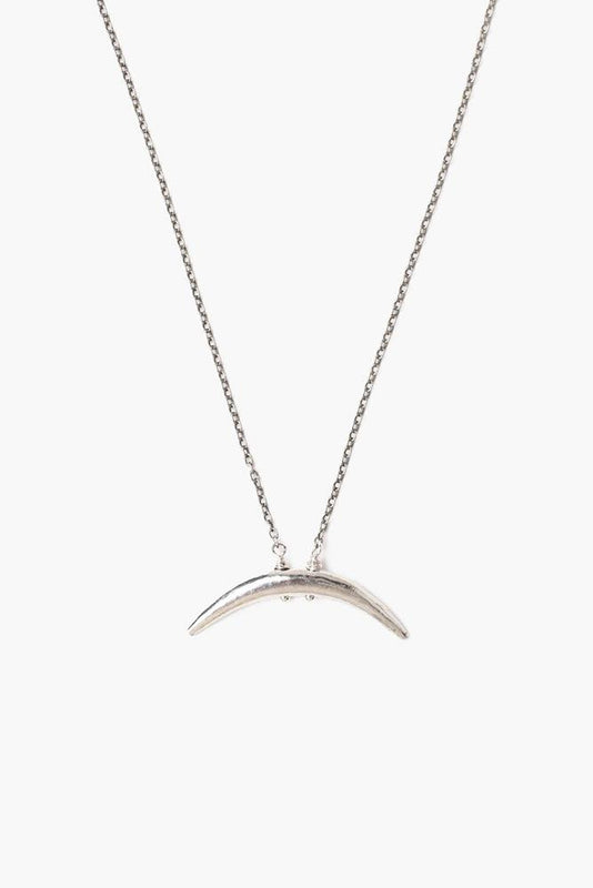 Silver Petite Horn Necklace