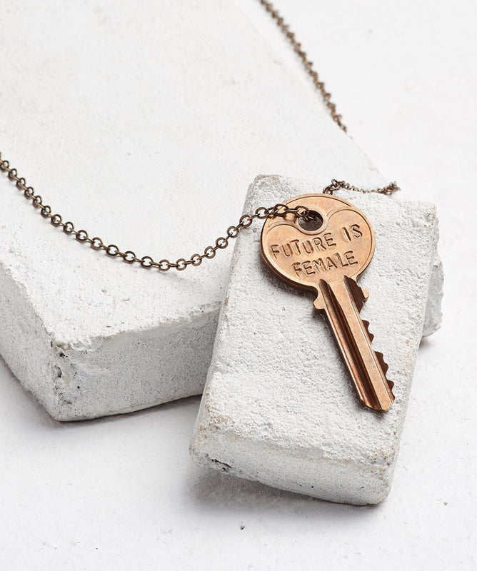 Future Is Female Classic Key Necklace 30