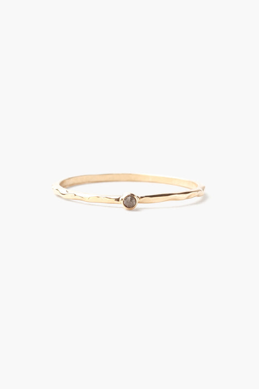 Petite Champagne Diamond Gold Stacker