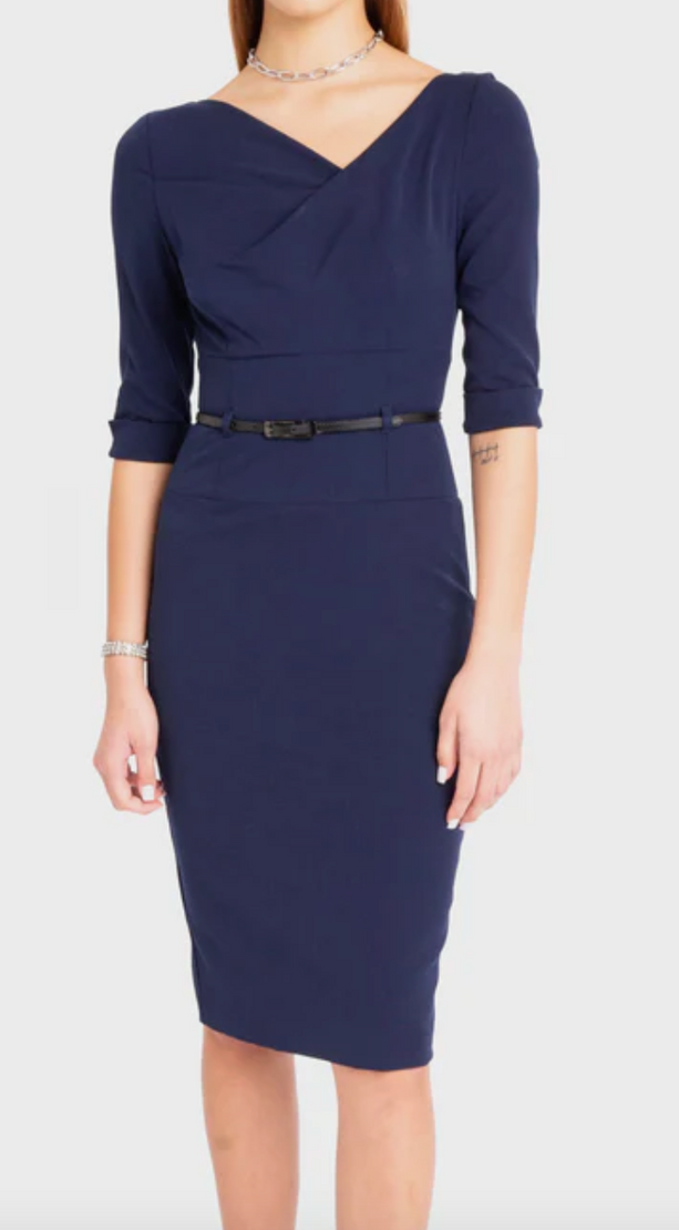 Celia B Halo Dresses Black Halo Women's Jackie O Three-Quarter Sleeve Dress Eclipse Size Celia B Halo Dresses Black Halo Women's Jackie O Three-Quarter Sleeve Dress Eclipse Size